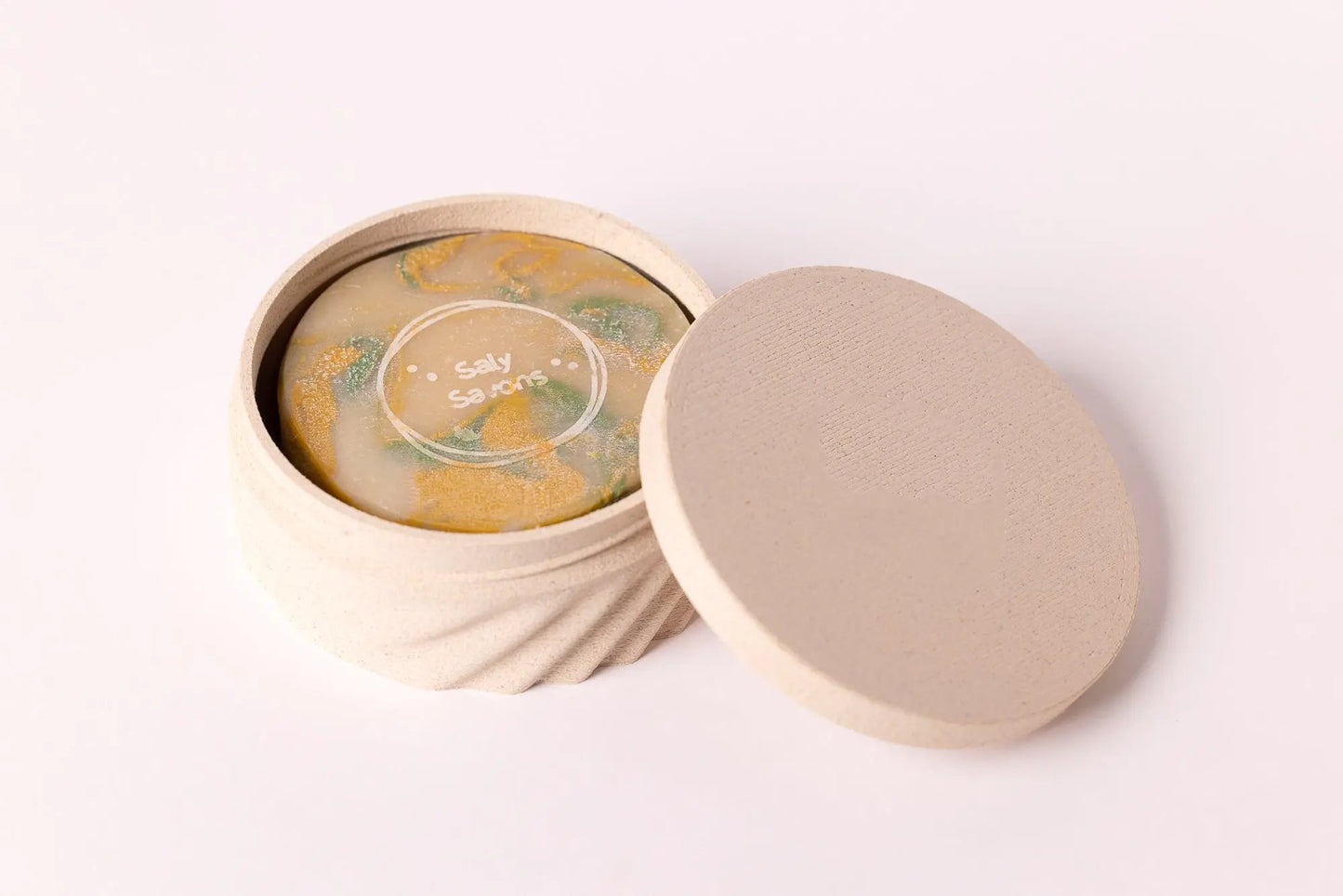 Seifen-Reiseetui Rund – plastikfrei, 3D-gedruckt Creme - Copo Design