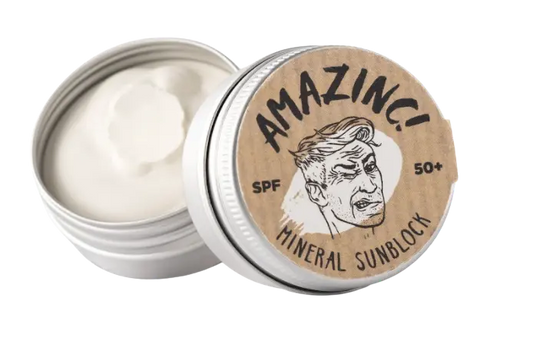 Mineralischer Sonnenschutz LSF50 – Riffsicher & Plastikfrei - Amazinc!