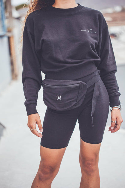 Unisex-Gürteltasche aus recyceltem Material – Natur & Schwarz, leicht & nachhaltig