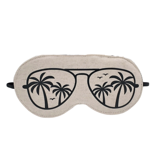 Nachtmaske aus Bio-Baumwolle & Leinen – handgemacht, 2 Designs, für entspannten Schlaf unterwegs