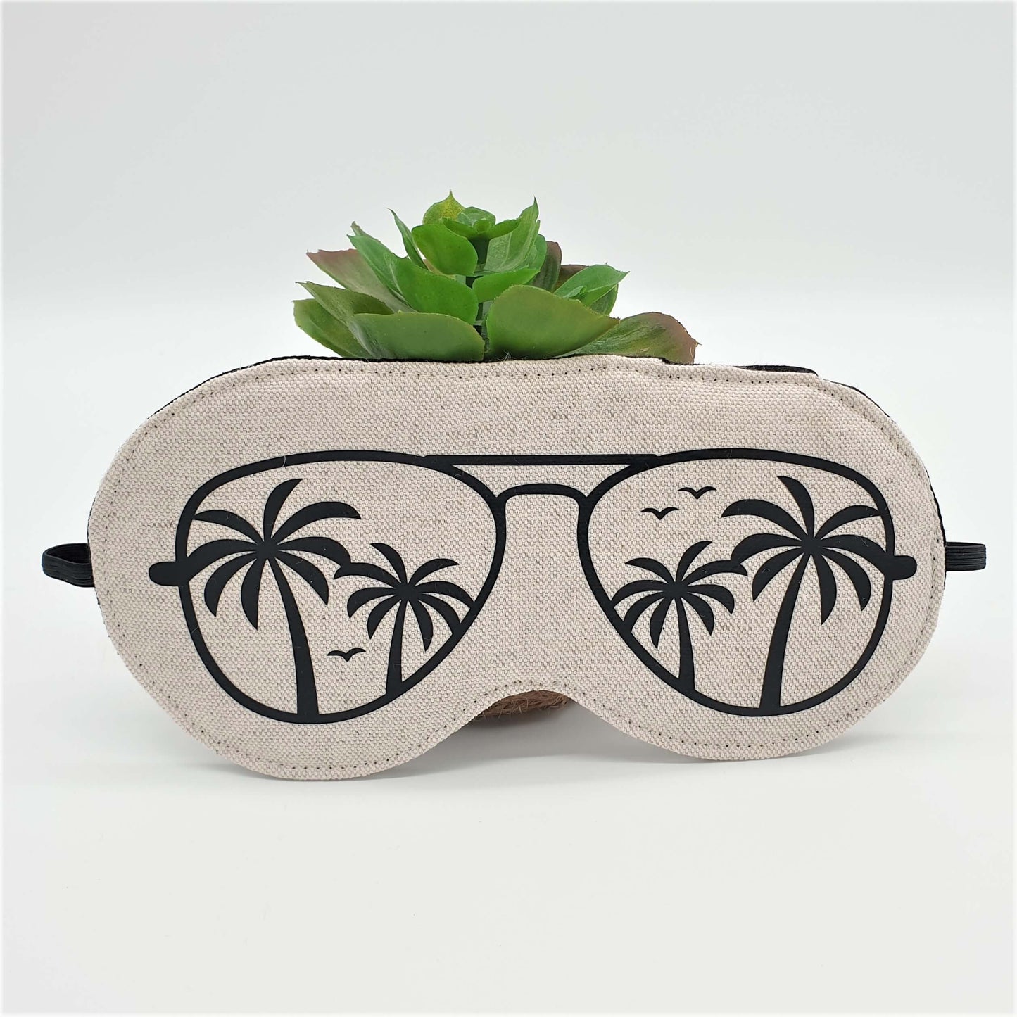 Nachtmaske aus Bio-Baumwolle & Leinen – handgemacht, 2 Designs, für entspannten Schlaf unterwegs