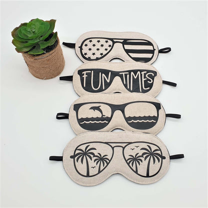 Nachtmaske aus Bio-Baumwolle & Leinen – handgemacht, 2 Designs, für entspannten Schlaf unterwegs