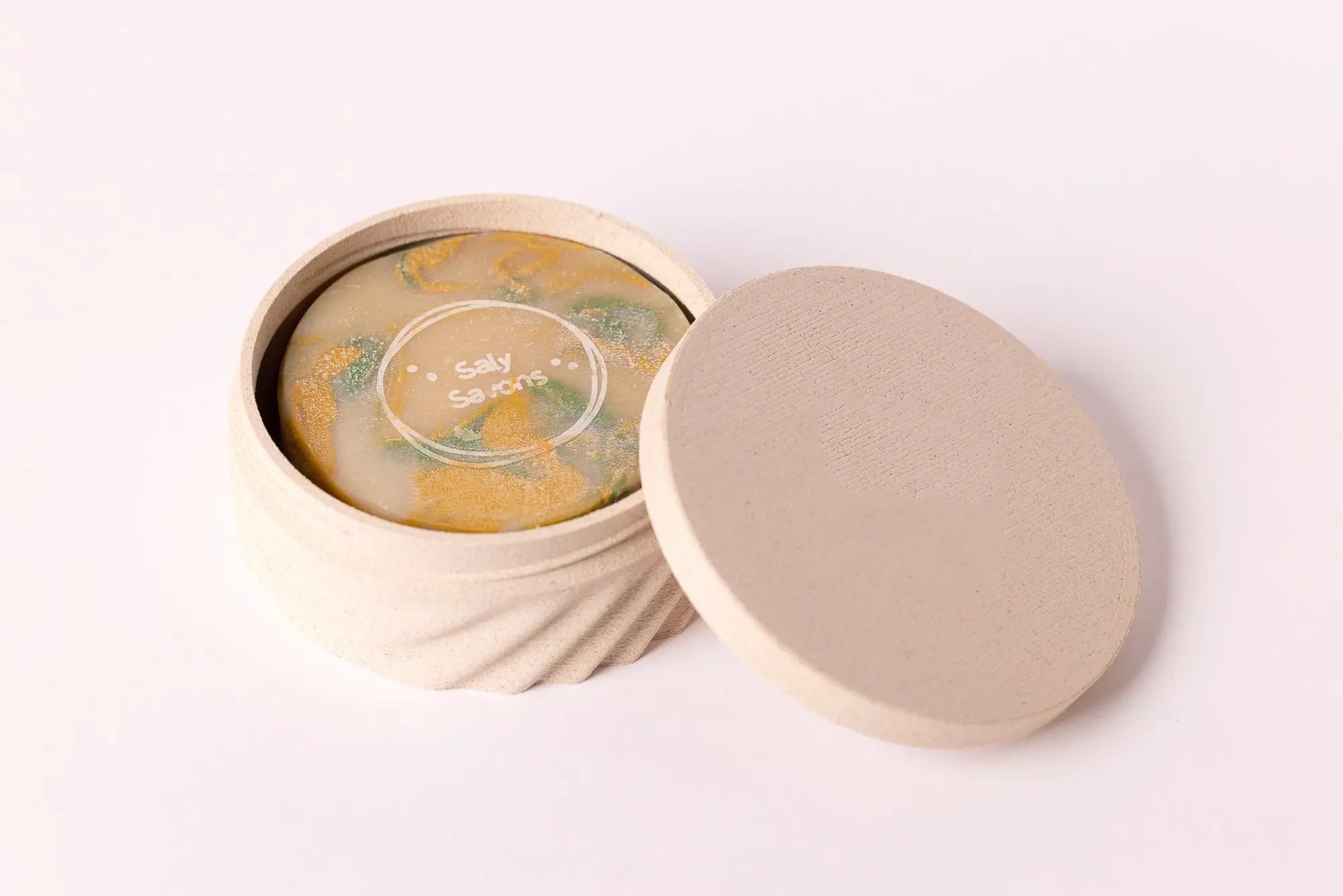 Seifen-Reiseetui Rund – plastikfrei, 3D-gedruckt Creme - Copo Design