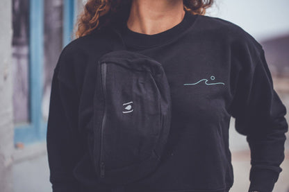 Unisex-Gürteltasche aus recyceltem Material – Natur & Schwarz, leicht & nachhaltig