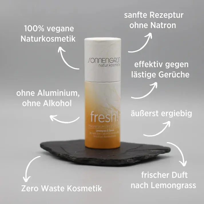 Deostick "fresh!" – natürlich, vegan & zitronig-frisch  - Sonnengrün