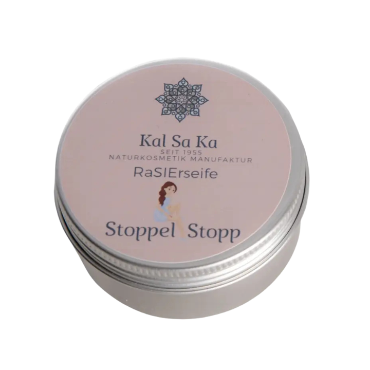 Reise-Rasierseife für Frauen in Dose – vegan, palmölfrei, Naturkosmetik, "Stoppel Stopp"
