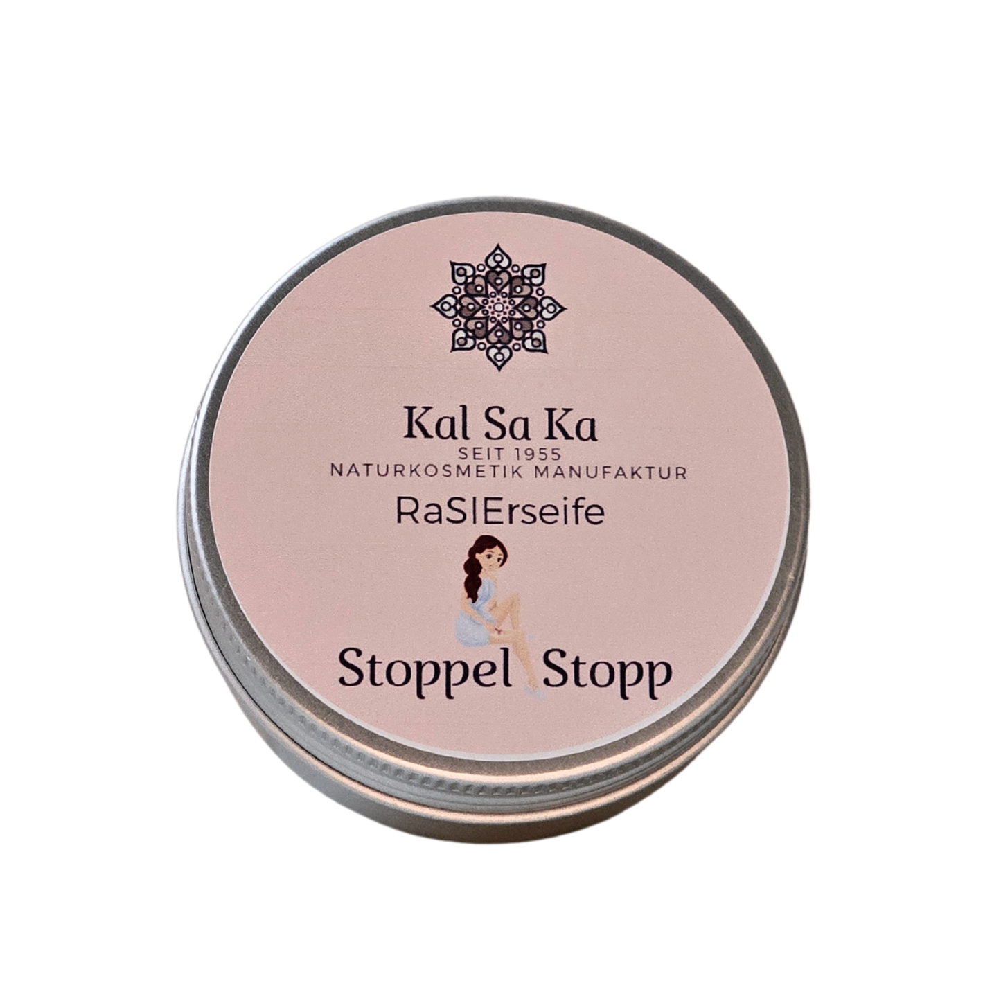 Reise-Rasierseife für Frauen in Dose – vegan, palmölfrei, Naturkosmetik, "Stoppel Stopp"