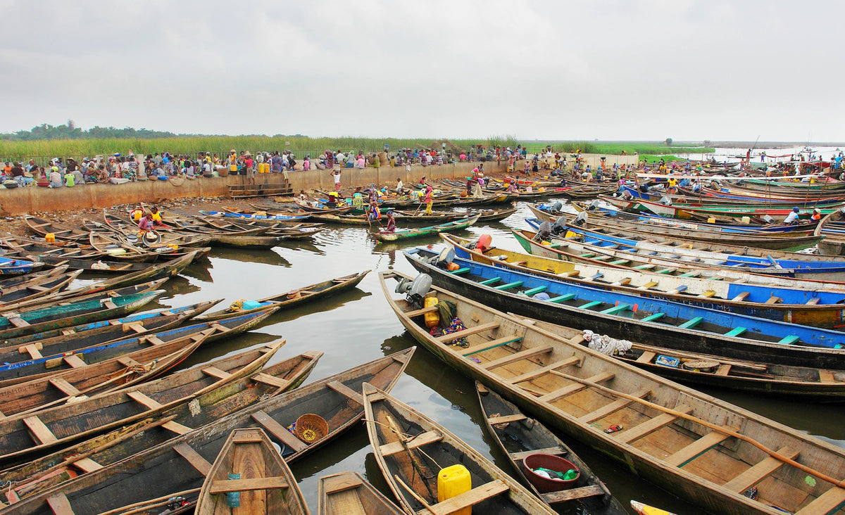 Das Stelzendorf Ganvié auf dem Nokoué-See, Benin.