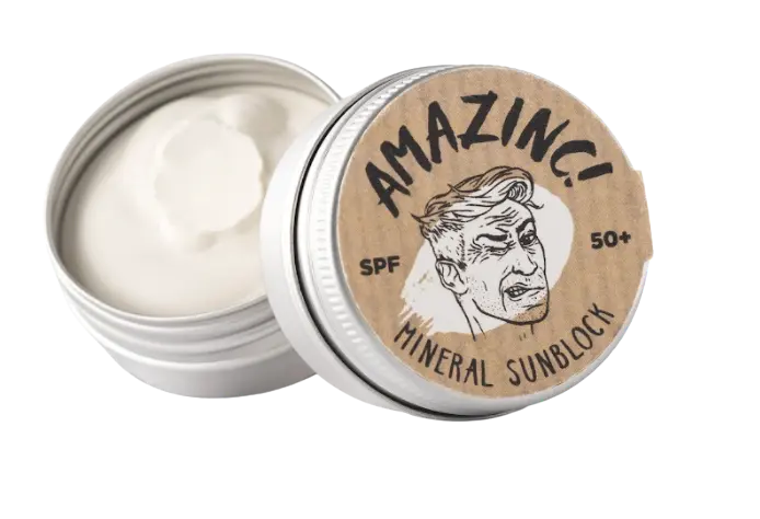 Mineralischer Sonnenschutz LSF50 – Riffsicher & Plastikfrei  - Amazinc!