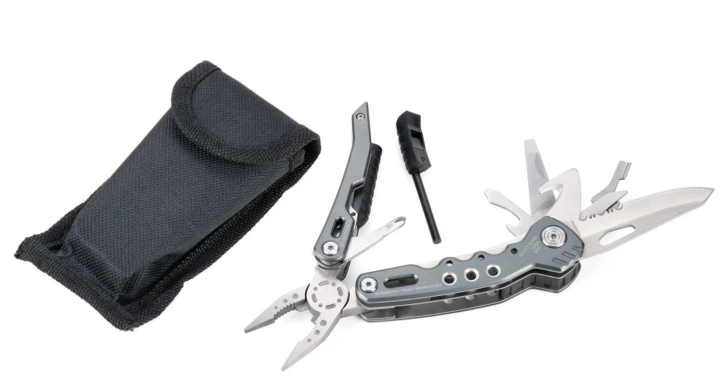 Multitool – 14 Funktionen, mit Feuerstahl, Outdoor & Reise  - TROIKA