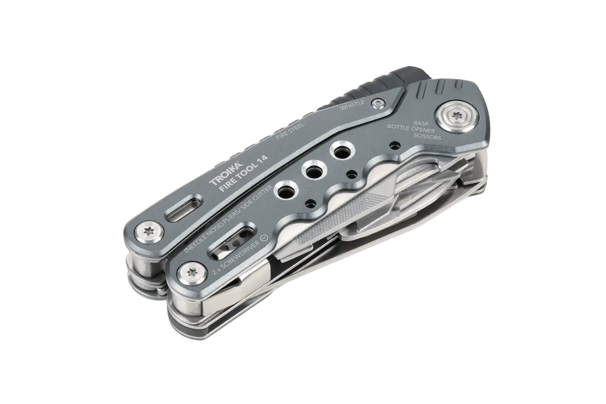 Multitool – 14 Funktionen, mit Feuerstahl, Outdoor & Reise  - TROIKA