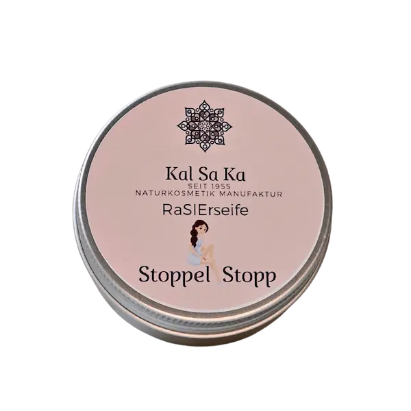 Reise-Rasierseife für Frauen in Dose – vegan, palmölfrei, Naturkosmetik, "Stoppel Stopp"  - KAL SA KA