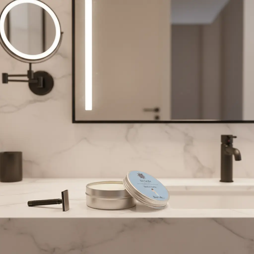 Reise-Rasierseife in Dose – vegan, palmölfrei, Naturkosmetik, "Bart ab"  - KAL SA KA