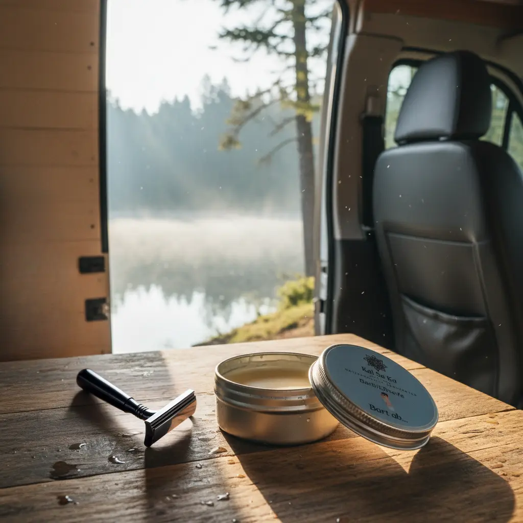 Reise-Rasierseife in Dose – vegan, palmölfrei, Naturkosmetik, "Bart ab"  - KAL SA KA