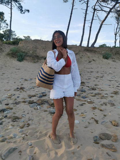 Strandtasche aus Jute – fair, robust & stylisch, in 2 Größen (L & M)  - Nature et Fibre