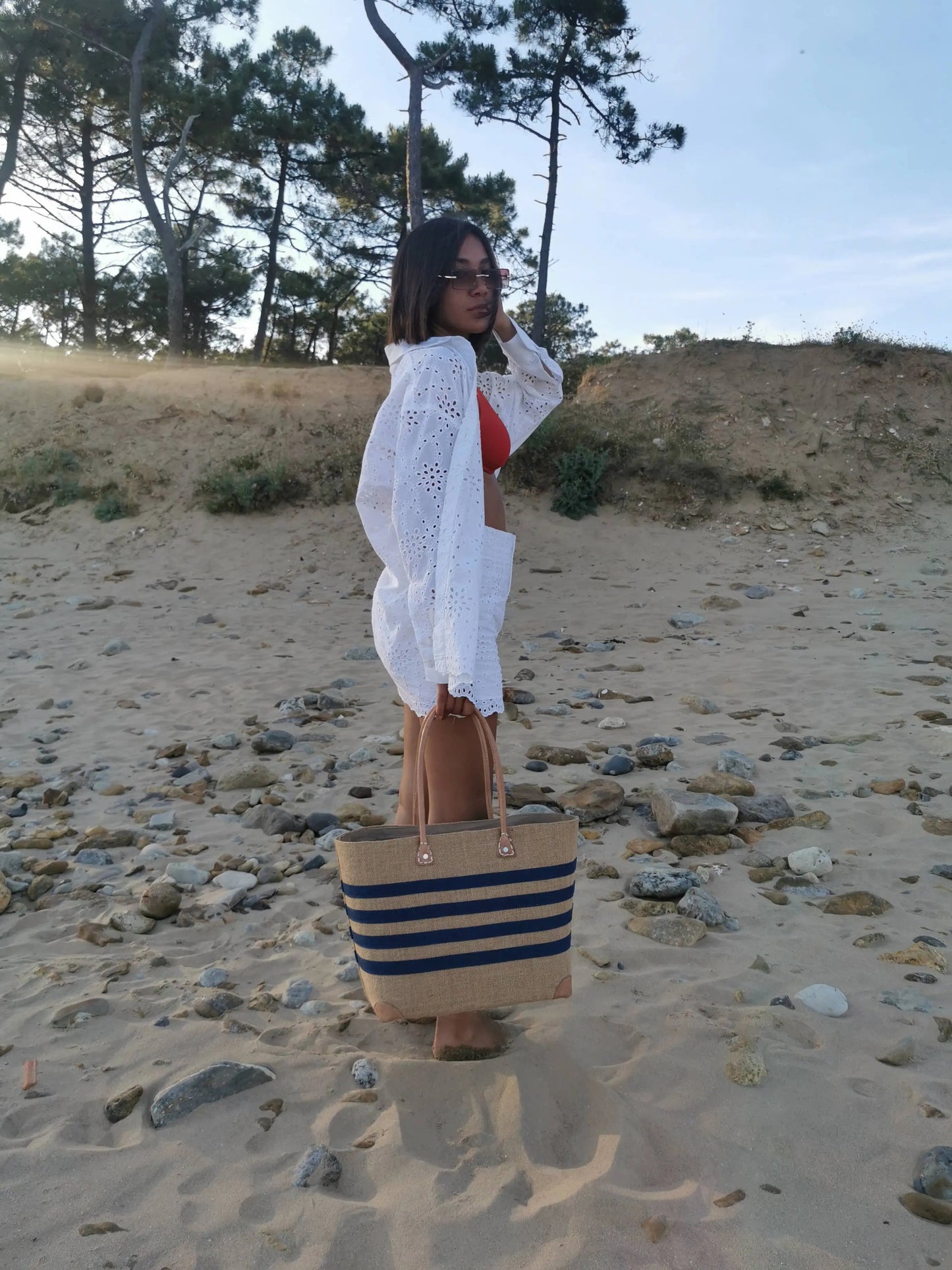 Strandtasche aus Jute – fair, robust & stylisch, in 2 Größen (L & M)  - Nature et Fibre