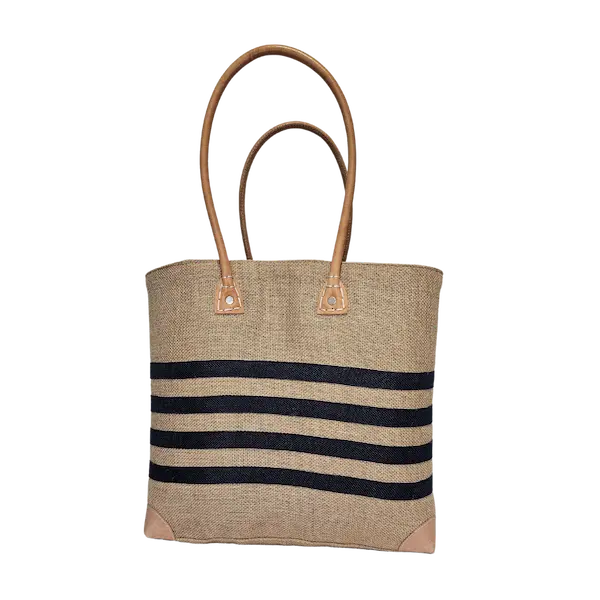 Strandtasche aus Jute – fair, robust & stylisch, in 2 Größen (L & M) Large: 35 x 31 cm - Nature et Fibre