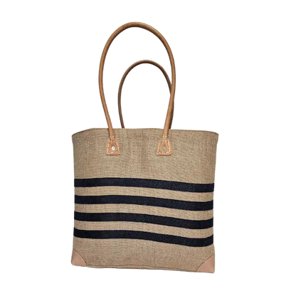 Strandtasche aus Jute – fair, robust & stylisch, in 2 Größen (L & M) Large: 35 x 31 cm - Nature et Fibre