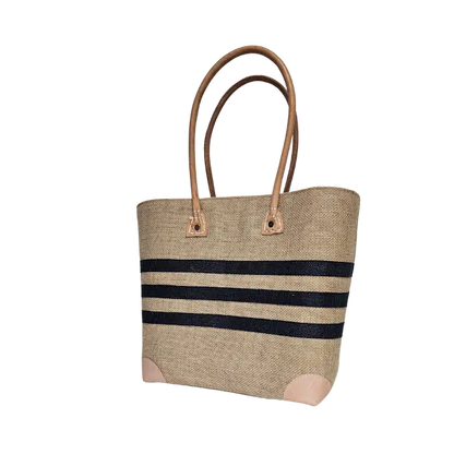 Strandtasche aus Jute – fair, robust & stylisch, in 2 Größen (L & M) Medium: 27 x 28 cm - Nature et Fibre