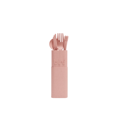 Wiederverwendbares Reise-Besteckset – kompakt, leicht & nachhaltig, aus biobasierten Materialien Blush - Bini