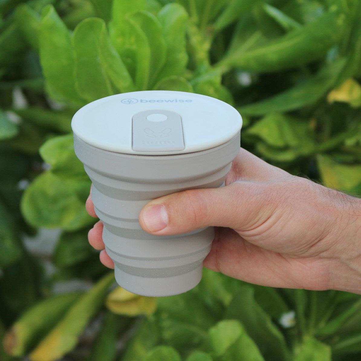Wiederverwendbare faltbare Kaffeetasse – 355ml, Grau
