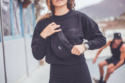 Unisex-Gürteltasche aus recyceltem Material – Natur & Schwarz, leicht & nachhaltig