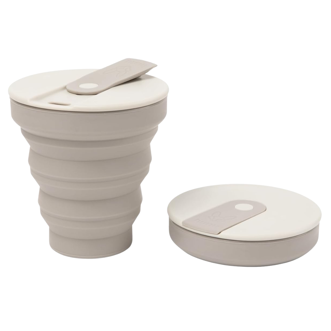 Wiederverwendbare faltbare Kaffeetasse – 355ml, Grau