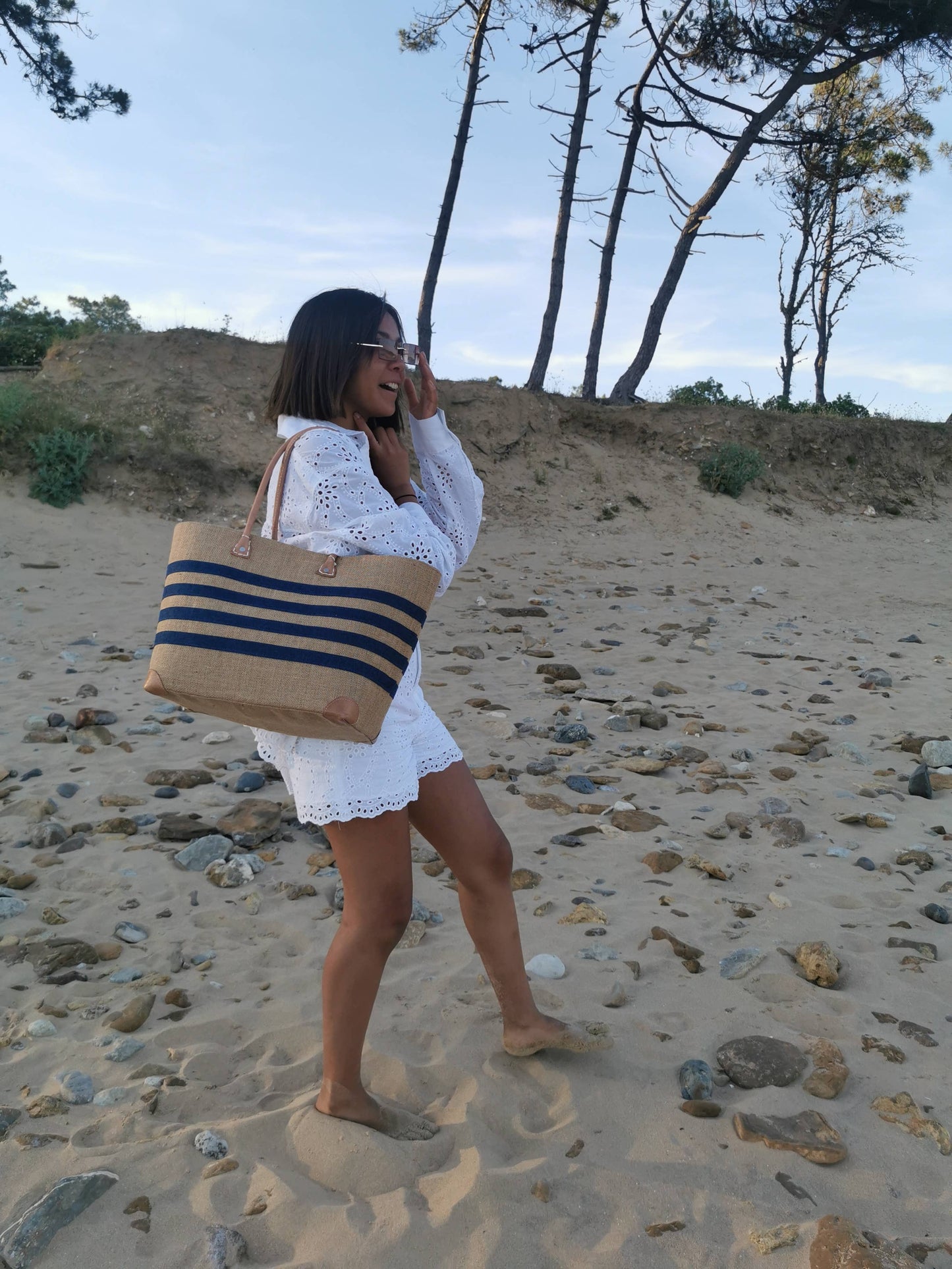 Strandtasche aus Jute – fair, robust & stylisch, in 2 Größen (L & M)