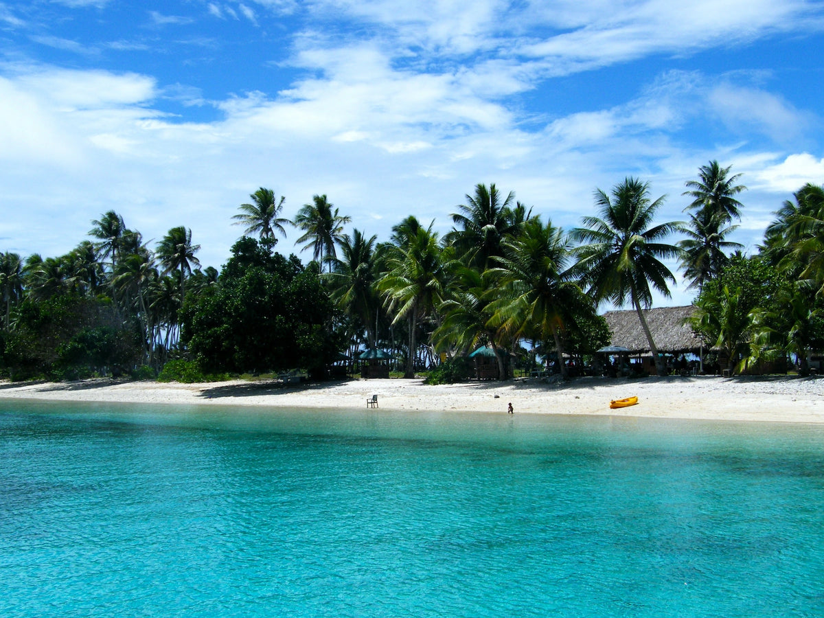 Türkise Lagune eines Korallenatolls der Marshallinseln.