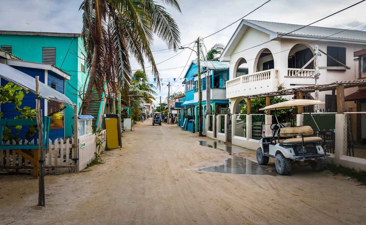 Main Street in Caye Caulker, Belize.