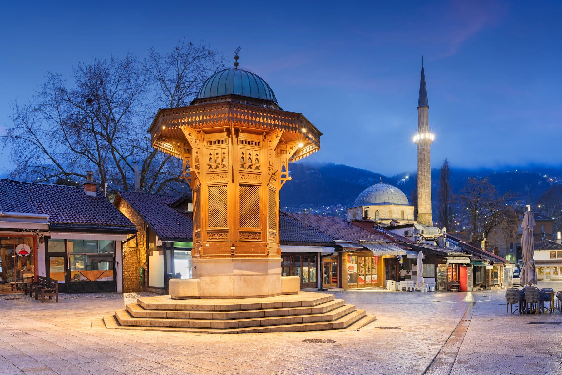 Sebilj-Brunnen in der Altstadt Baščaršija von Sarajevo, Bosnien und Herzegowina.