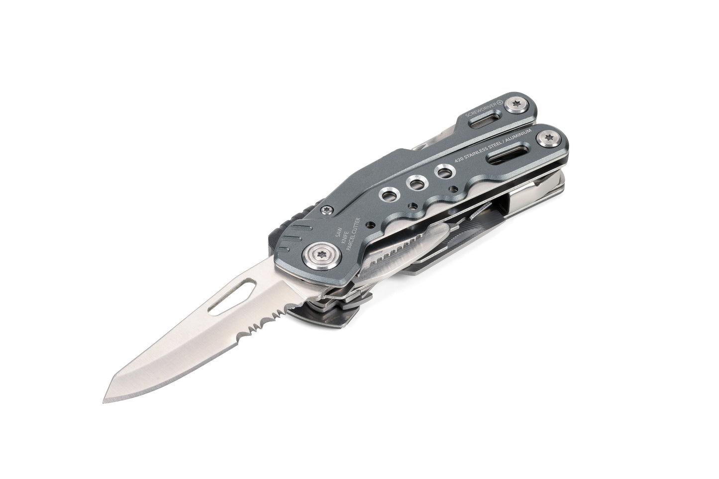 Multitool – 14 Funktionen, mit Feuerstahl, Outdoor & Reise