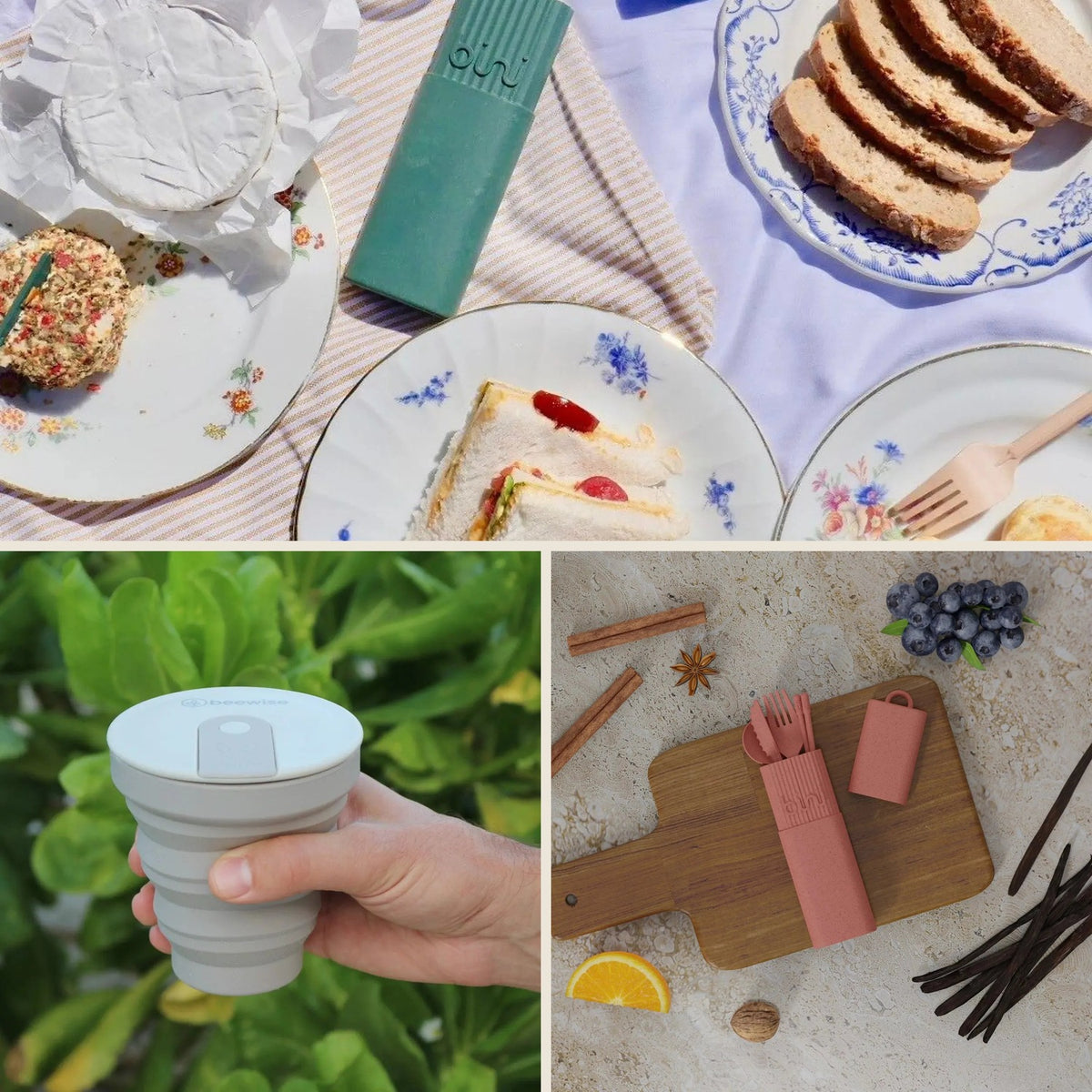 Wichtel-Paket Kaffee to go im Einsatz: Reise-Besteck und faltbarer Kaffeebecher